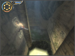 Run vertically on the wall with relieves and stick the dagger into lower one - The Underground Cave - Walkthrough - Prince of Persia: The Two Thrones - Game Guide and Walkthrough