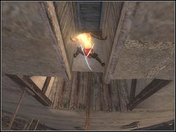 After the struggle look upwards to localize all useful ledges - The Lower Tower - Walkthrough - Prince of Persia: The Two Thrones - Game Guide and Walkthrough