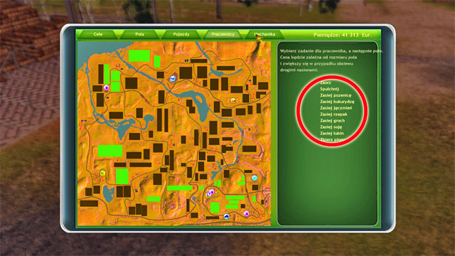 List of works available to be assigned. - GPS, side menu and seasons of the year - Elements of the game - Professional Farmer 2014 - Game Guide and Walkthrough