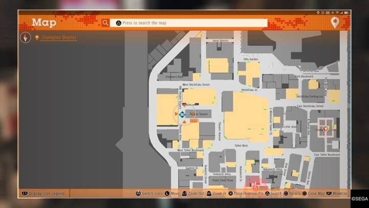 Description: Youll run into a man dressed as a mascot twice - Kamurocho Streets | Judgment side cases walkthrough - Side cases - Judgment Guide