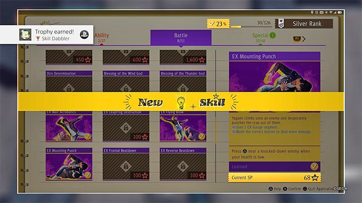 Trophy type: bronze - Judgment: Trophies / Achievements - list - Basics - Judgment Guide