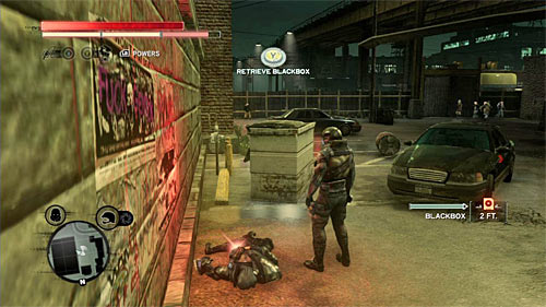 You can find the body on the ground, near the parking lot - Green Zone - p. 1 | Secrets - Secrets - Prototype 2 Game Guide