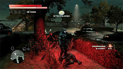 You can find the body in bushes, near the street - Green Zone - p. 1 | Secrets - Secrets - Prototype 2 Game Guide
