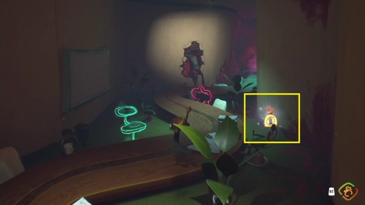 The yellow tag can be found in a long corridor, to the right of a desk - facing the dentist drill trap - Psychonauts 2: Emotional Baggage, Lobotos Labyrinth - where to find? - Lobotos Labryinth - Psychonauts 2 game guide