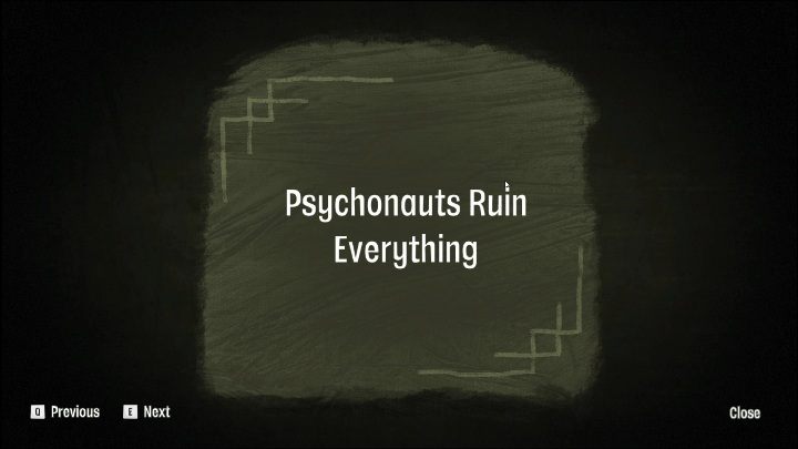 To reach this secret you need to jump across thoughts and reach a separate platform - Psychonauts 2: Memory Vaults, Lobotos Labyrinth - where to find? - Lobotos Labryinth - Psychonauts 2 game guide