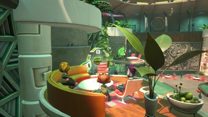 To reach this secret you need to jump onto the platform - Psychonauts 2: PSI Challenge Marker, The Motherlobe - where to find? - The Motherlobe - Psychonauts 2 game guide