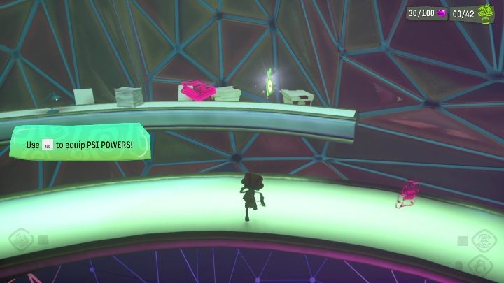 The tag lays on the bench - Psychonauts 2: Emotional Baggage, Hollis Classroom - where to find? - Hollis Classroom - Psychonauts 2 Guide