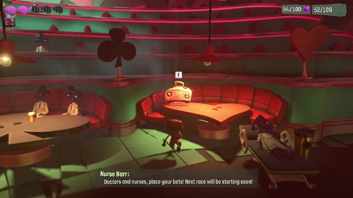 This baggage rests on the table right next to the Cardiology entrance - Psychonauts 2: Emotional Baggage, Hollis Hot Streak - where to find? - Hollis Hot Streak - Psychonauts 2 Guide