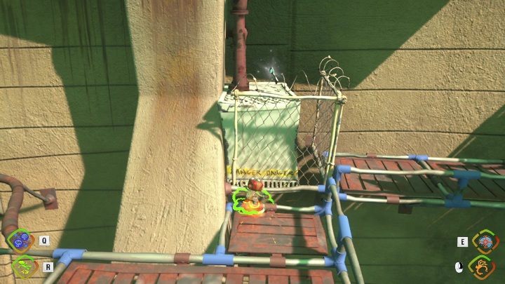 This key is located on a large machine surrounded by a tall fence - Psychonauts 2: Supply Chest Keys, The Quarry - where to find? - The Quarry - Psychonauts 2 Guide