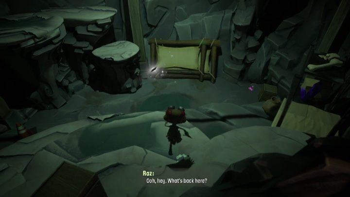 You'll find this PSI Challenge Marker in the cave, right behind the sign you can burn - Psychonauts 2: PSI Challenge Marker, Questionable Area - where to find? - Questionable Area - Psychonauts 2 Guide