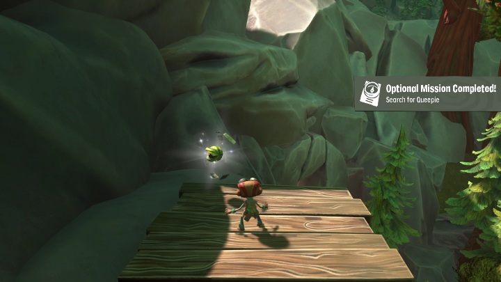 This PSI Challenge Marker is located on a small wooden platform - Psychonauts 2: PSI Challenge Marker, Questionable Area - where to find? - Questionable Area - Psychonauts 2 Guide