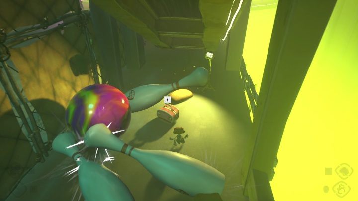 You'll find this suitcase at the construction site, hidden behind a lot of bowling pins - Psychonauts 2: Emotional Baggage, Strike City - where to find? - Strike City - Psychonauts 2 Guide