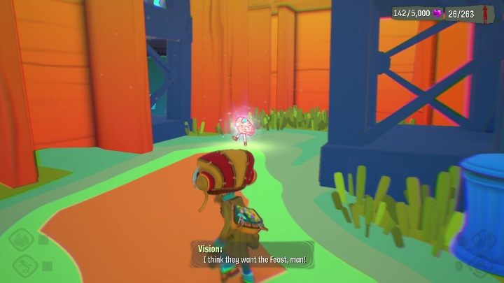 You'll find the secret under the wooden path - Psychonauts 2: Half-A-Mind, PSI Kings Sensorium - where to find? - PSI Kings Sensorium - Psychonauts 2 Guide