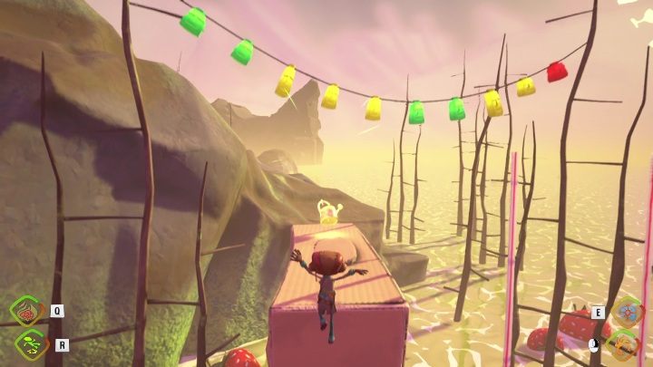 To get to this secret, you have to jump to the platform located under the colored lanterns - Psychonauts 2: Nuggets of Wisdom, Bobs Bottles - where to find? - Bobs Bottles - Psychonauts 2 Guide