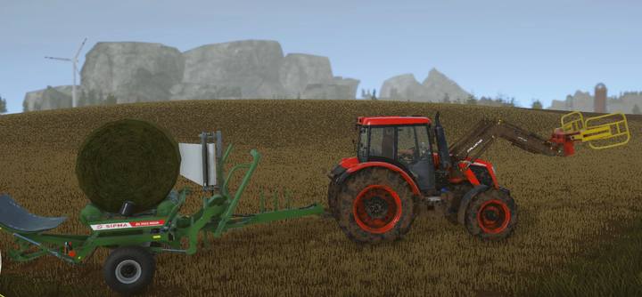 Sipma device picks up bales from the ground and wraps them up in foil. - Grass and silage in Pure Farming 2018 - Farm work and investments - Pure Farming 2018 Game Guide