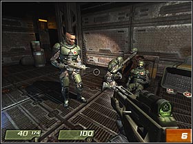 In the next room, you can pick up a machinegun (#5) - Air Defense Bunker - Walkthrough - Quake 4 - Game Guide and Walkthrough