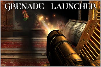 Grenade Launcher fires shells, which detonate immediately after hitting the enemy, or bounce off the walls if there's no opponent (in this case, shell will explode after few seconds) - Weapons - Quake 4 - Game Guide and Walkthrough