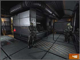 Leave the briefing room and move straight ahead - Operation: Advantage - Walkthrough - Quake 4 - Game Guide and Walkthrough