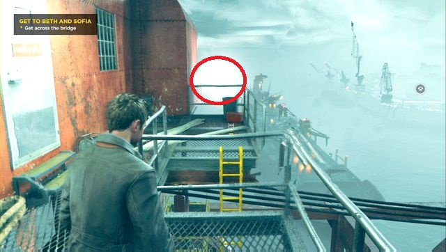 The last Chronon Source is at the top of the ladder - Act IV - Port Donnelly Bridge - Walkthrough - Quantum Break - Game Guide and Walkthrough