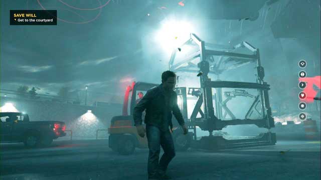 Above the forklift after leaving the parking lot. - Chronon Sources (act IV and V) - Secrets - Quantum Break - Game Guide and Walkthrough