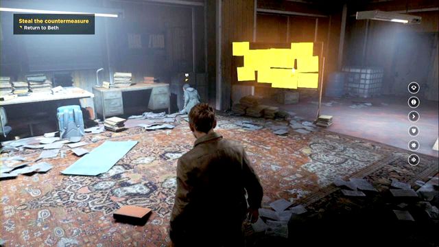 Pay attention to the board near Beth - Act IV, part 4 - Wills Workshop 2010 - Walkthrough - Quantum Break - Game Guide and Walkthrough