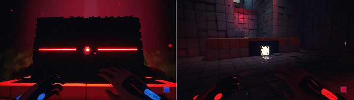 Approach the construction shown in the first screenshot and activate it with the appropriate button - QUBE 2 - Chapter 1 - Forgotten Roots - Walkthrough - Q.U.B.E. 2 Game Guide