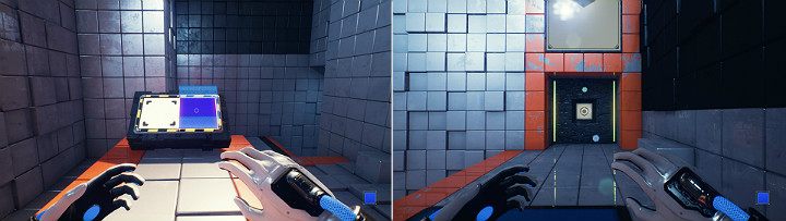 Now you need to activate the blue cube on the console and use it to get to the higher floor - QUBE 2 - Chapter 1 - Forgotten Roots - Walkthrough - Q.U.B.E. 2 Game Guide