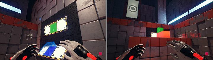 Now pull the green cube out of the wall, causing it to jump to the previously created orange cube - QUBE 2 - Chapter 4 - Lost in Transmission - Walkthrough - Q.U.B.E. 2 Game Guide