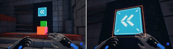 The green cube will land on the previously created orange cube, creating makeshift stairs - QUBE 2 - Chapter 4 - Lost in Transmission - Walkthrough - Q.U.B.E. 2 Game Guide