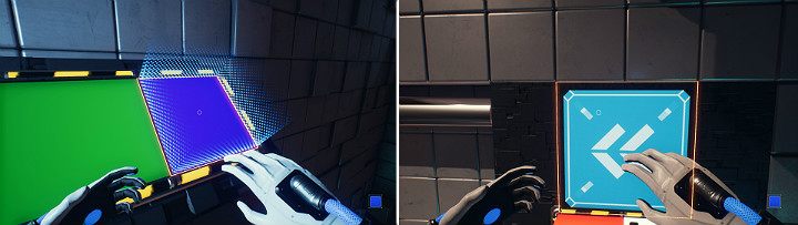 Activate the blue cube on the right side of the console and jump on it - QUBE 2 - Chapter 4 - Lost in Transmission - Walkthrough - Q.U.B.E. 2 Game Guide