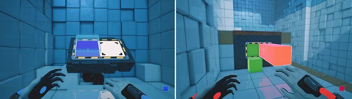 Create a blue cube on the console and jump to the higher level - QUBE 2 - Chapter 5 - Tangled (The Machine) - Walkthrough - Q.U.B.E. 2 Game Guide