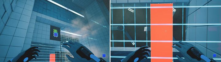 While standing on the right side, create an orange cube on the ground - QUBE 2 - Chapter 5 - Tangled (The Machine) - Walkthrough - Q.U.B.E. 2 Game Guide