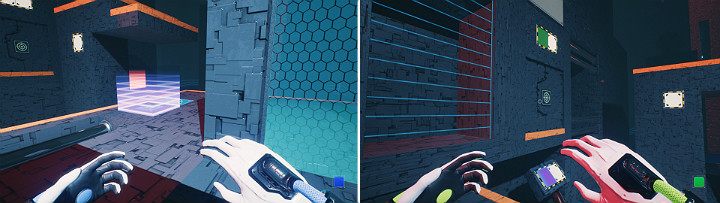 Change the magnets color to blue and move the crane left - QUBE 2 - Chapter 11 - The Abyss - Walkthrough - Q.U.B.E. 2 Game Guide