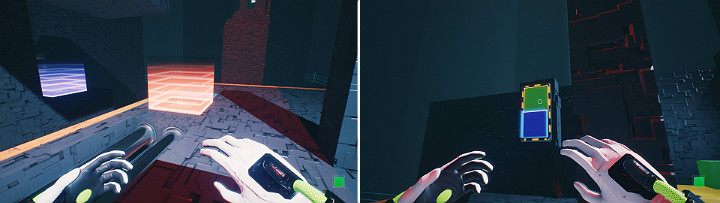 Return to the crane magnet and change its color to red then move the crane right - QUBE 2 - Chapter 11 - The Abyss - Walkthrough - Q.U.B.E. 2 Game Guide