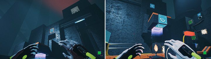 Move the crane right and change the magnets color to red - QUBE 2 - Chapter 11 - The Abyss - Walkthrough - Q.U.B.E. 2 Game Guide