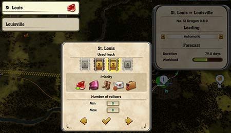 After a few changes, the train has to go to Platform 3 when it arrives at the station. It will load meat first, and avoid loading mail and passengers. It will load the remaining goods if there is still demand and free freight wagons. - Building tracks and creating lines in Railway Empire - Building tracks - Railway Empire Game Guide