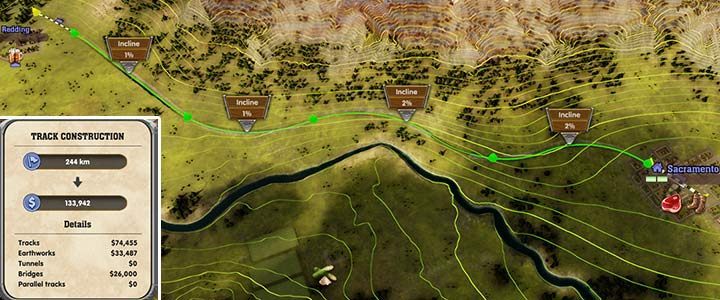Skilful track building will save you a lot of money and provide a fairly flat route. - Chapter 5 - Sierra Nevada | Campaign in Railway Empire - Campaign - Railway Empire Game Guide