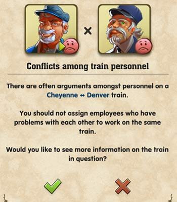 Not all employees are able to cooperate with each other. Because of such situations, your trains will experience delays. - Personnel and special railcars in Railway Empire - Advanced - Railway Empire Game Guide