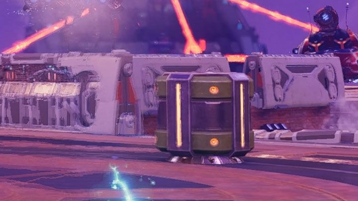 You need to destroy the crates located around the central area on a regular basis - they contain ammo for the Warmonger - Ratchet & Clank Rift Apart: Arena, Silver Cup - walkthrough, all fights - Scarst Debris Cloud - Ratchet & Clank Rift Apart Guide