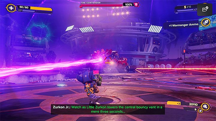 Problems will start after advancing to the final fourth round featuring a mini-boss The Contender - Ratchet & Clank Rift Apart: Arena, Silver Cup - walkthrough, all fights - Scarst Debris Cloud - Ratchet & Clank Rift Apart Guide