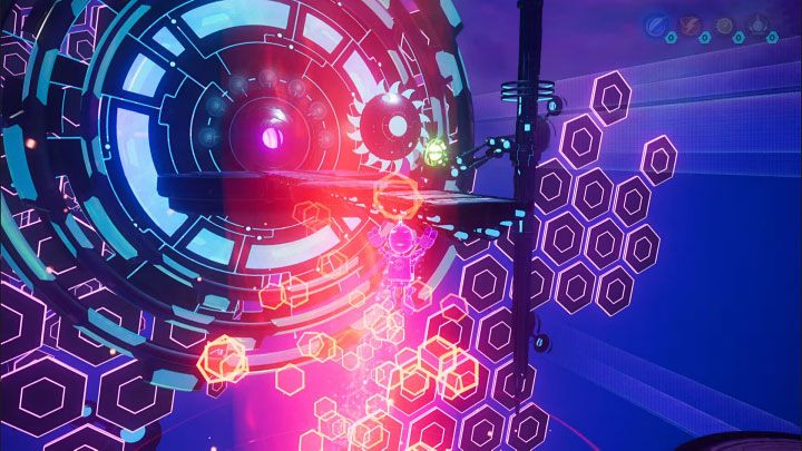 With the lift sphere, reach the slot in picture 1, which is to the left of the meta-terminal - Ratchet & Clank Rift Apart: Clank, Return to Savali - puzzle guide, list - Clank and Kit Riddles - Ratchet & Clank Rift Apart Guide