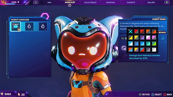 The color of each piece of armor you acquire can be selected from the available patterns - Ratchet & Clank Rift Apart: Character appearance - can it be changed? - FAQ - Ratchet & Clank Rift Apart Guide