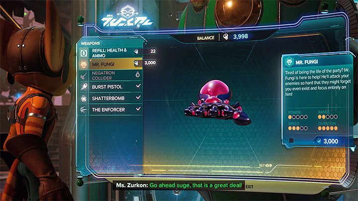 You will learn from Ms - Ratchet & Clank Rift Apart: Marketplace and factory exploration - walkthrough - Nefarious City - Ratchet & Clank Rift Apart Guide