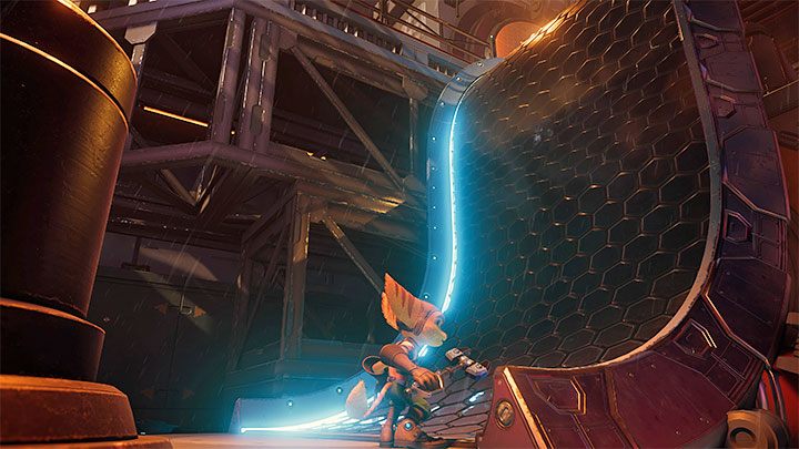 You can investigate the factory as soon as you arrive at the marketplace for the first time - Ratchet & Clank Rift Apart: Marketplace and factory exploration - walkthrough - Nefarious City - Ratchet & Clank Rift Apart Guide