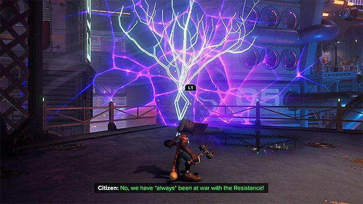 We propose to first explore the northern pathway - Ratchet & Clank Rift Apart: Club Nefarious - walkthrough - Nefarious City - Ratchet & Clank Rift Apart Guide