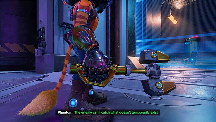 When you catch up to the Phantom, you will receive a gauntlet upgrade from a friendly NPC, giving Ratchet (and Rivet from later in the game) permanent access to the Phantom Dash ability - Ratchet & Clank Rift Apart: Follow the Phantom - walkthrough - Nefarious City - Ratchet & Clank Rift Apart Guide