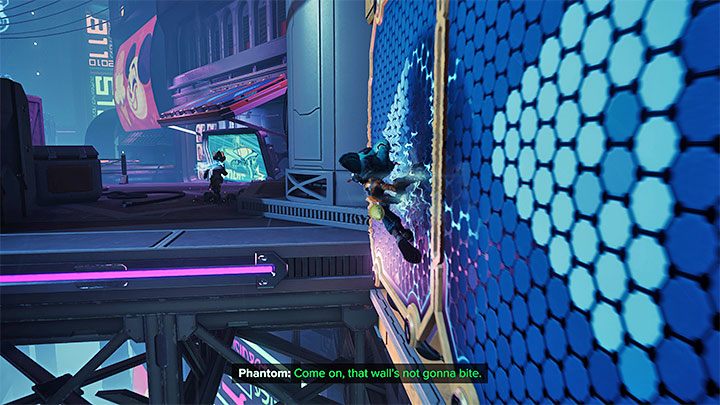 The rest of the journey involves running over several walls - Ratchet & Clank Rift Apart: Follow the Phantom - walkthrough - Nefarious City - Ratchet & Clank Rift Apart Guide
