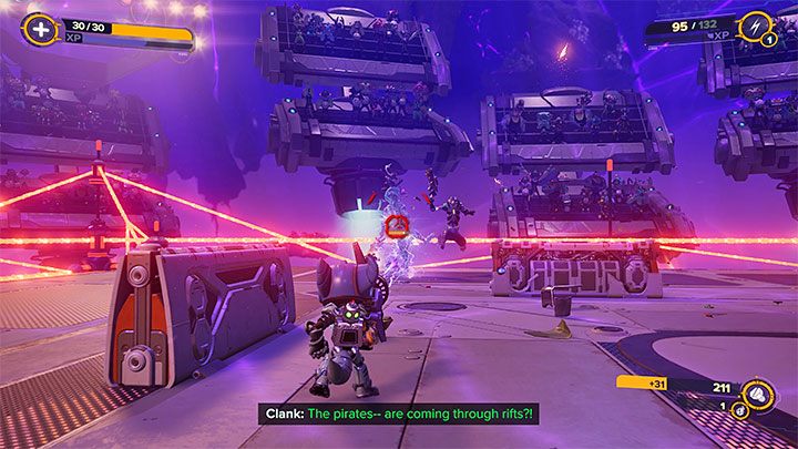You will be transported to the arena - Ratchet & Clank Rift Apart: Defeat the monsters and Francois in the arena - walkthrough - Scarst Debris Cloud - Ratchet & Clank Rift Apart Guide
