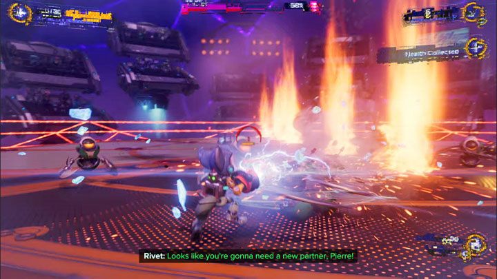 Francois' mechanical minions may join the fight over time - Ratchet & Clank Rift Apart: Defeat the monsters and Francois in the arena - walkthrough - Scarst Debris Cloud - Ratchet & Clank Rift Apart Guide