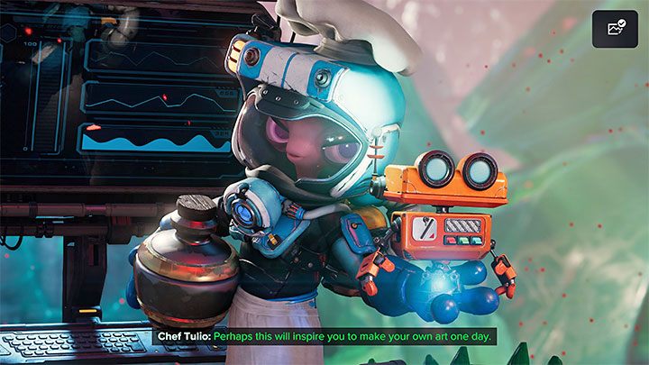You can find the Spybot during your first visit to Blizar Prime, where you will need to focus on the side objective to locate Chef Tulio - Ratchet & Clank Rift Apart: RYNO, the ultimate weapon - Spyobots list - Secrets and Collectibles - Ratchet & Clank Rift Apart Guide